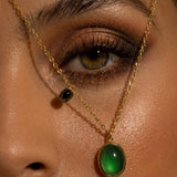 Dual Stone Emerald Necklace