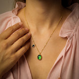 Dual Stone Emerald Necklace